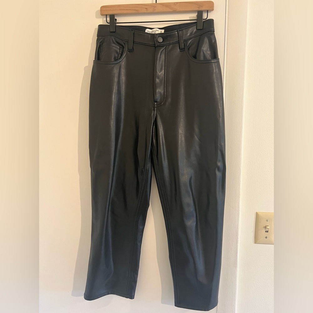 Abercrombie & Fitch Curve Love Ankle Straight Faux Leather Pants
